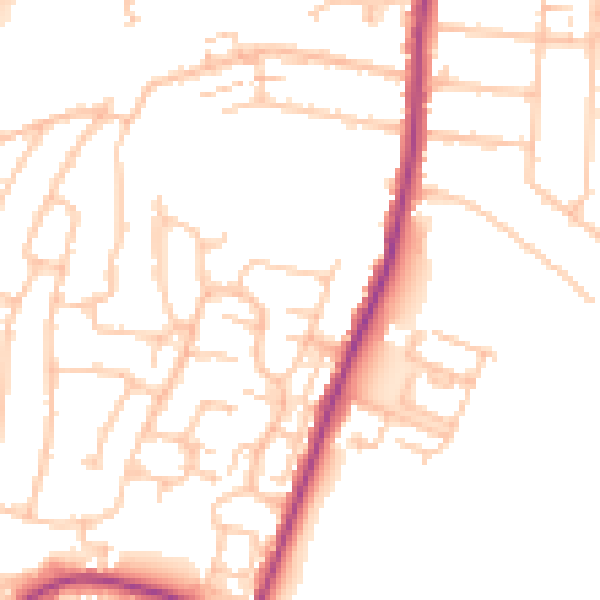Daytime road noise heatmap for RM12 6RF