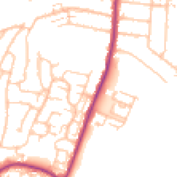 Daytime road noise heatmap for RM12 6RN