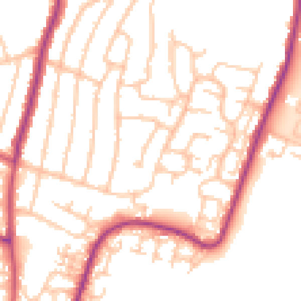Daytime road noise heatmap for RM12 6SN