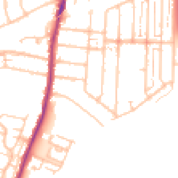 Daytime road noise heatmap for RM12 6SP