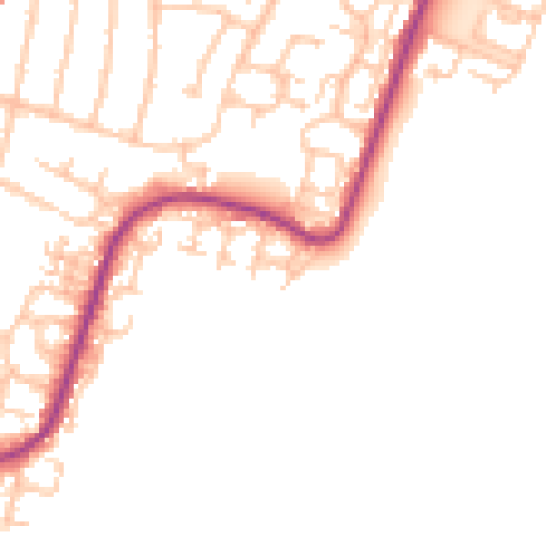 Daytime road noise heatmap for RM12 6TS