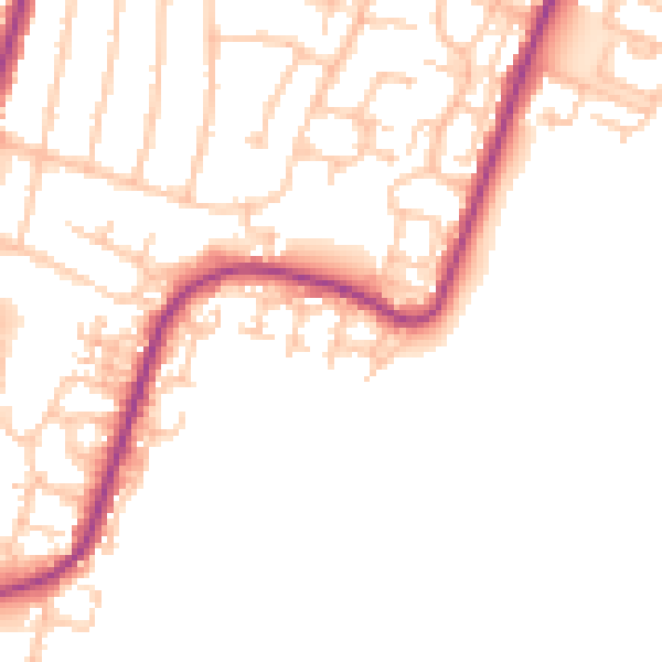 Daytime road noise heatmap for RM12 6TT