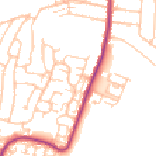 Daytime road noise heatmap for RM12 6TZ