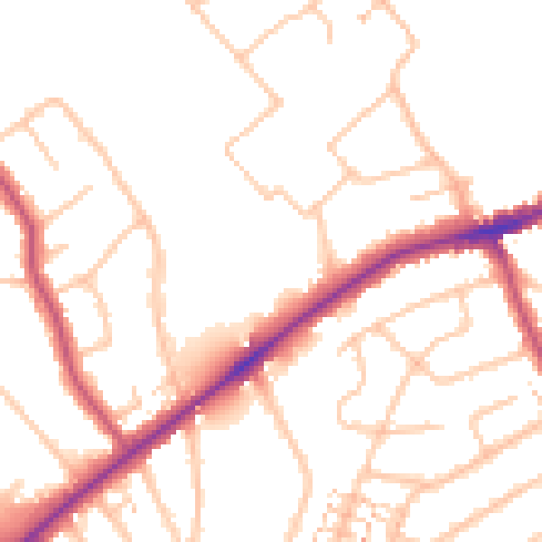 Daytime road noise heatmap for RM2 5AN