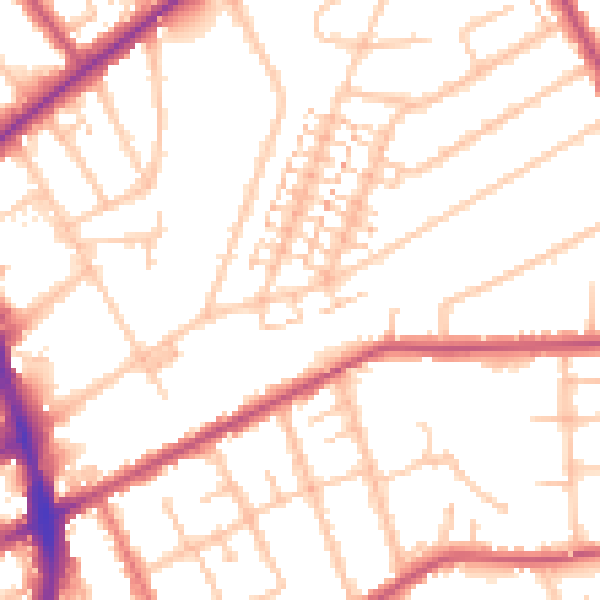 Daytime road noise heatmap for RM2 5AT