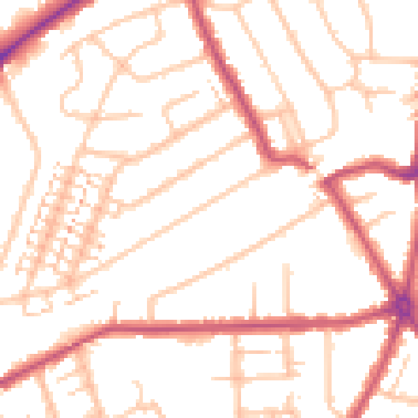 Daytime road noise heatmap for RM2 5BA