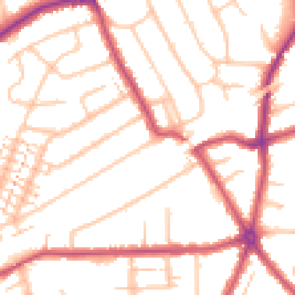 Daytime road noise heatmap for RM2 5BB