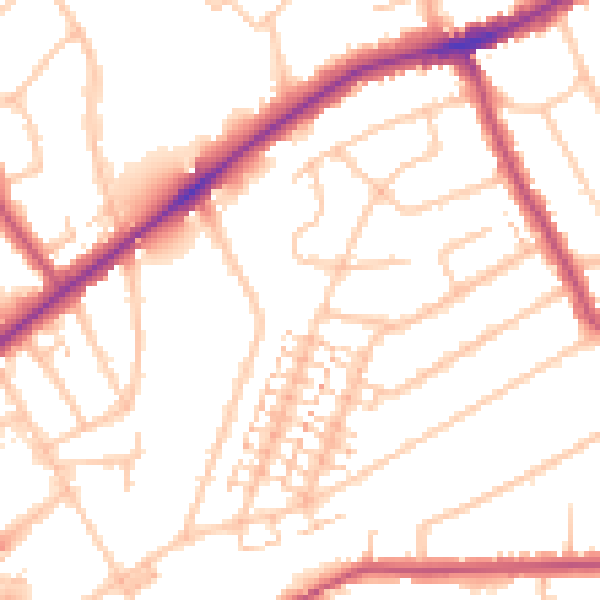 Daytime road noise heatmap for RM2 5BT