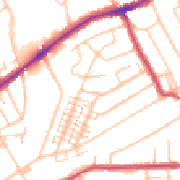 Daytime road noise heatmap for RM2 5BU