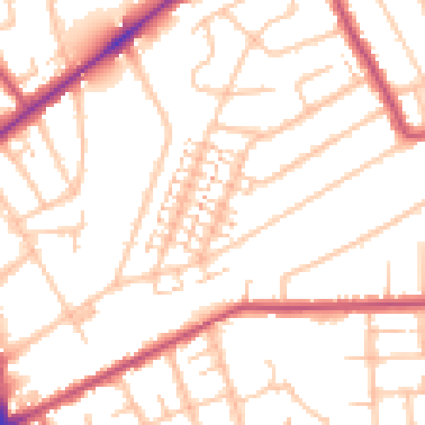 Daytime road noise heatmap for RM2 5DA