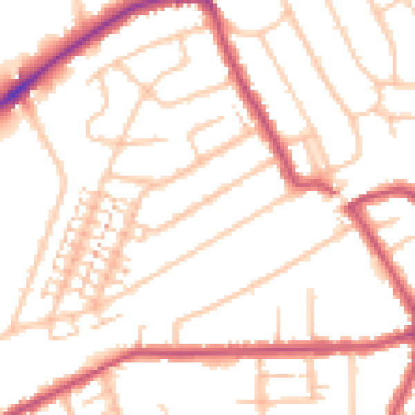 Daytime road noise heatmap for RM2 5DD