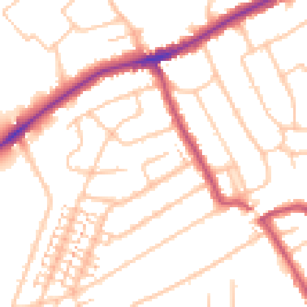 Daytime road noise heatmap for RM2 5DP