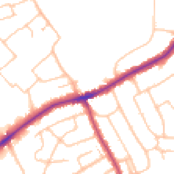 Daytime road noise heatmap for RM2 5DQ