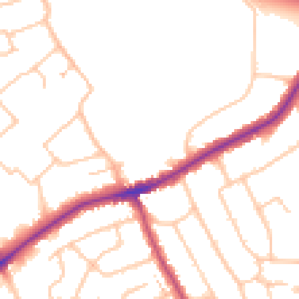 Daytime road noise heatmap for RM2 5EA