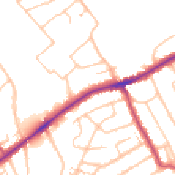 Daytime road noise heatmap for RM2 5EH