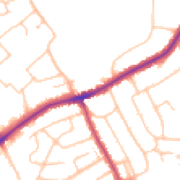 Daytime road noise heatmap for RM2 5EL