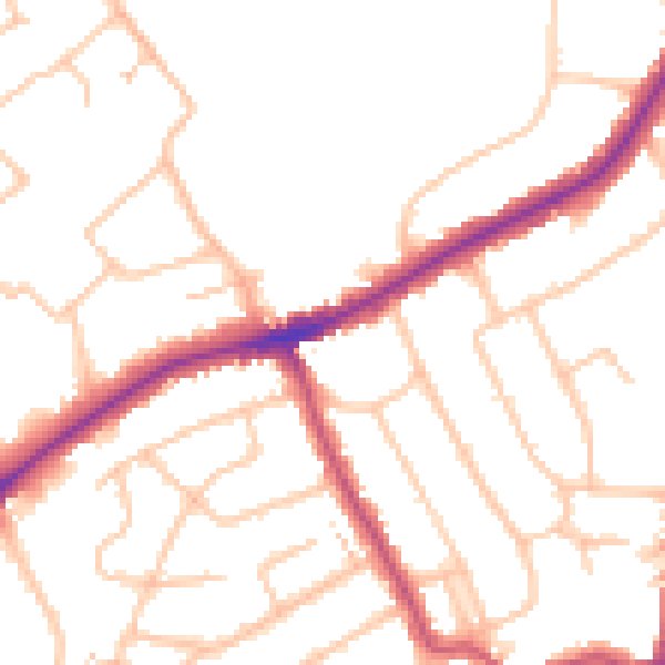 Daytime road noise heatmap for RM2 5HA