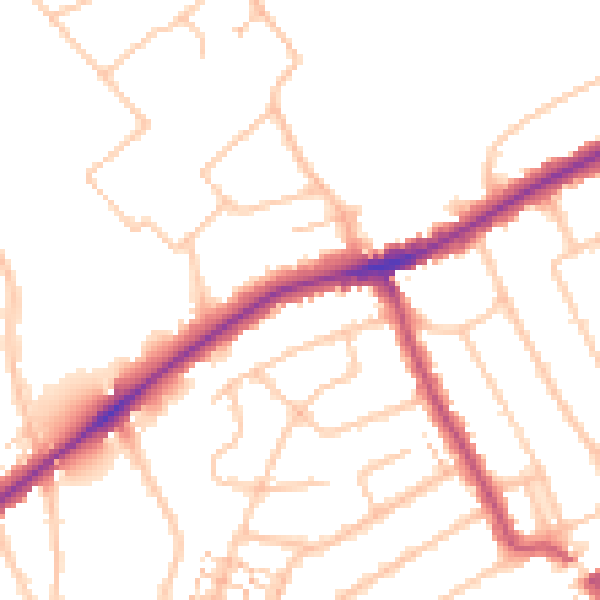 Daytime road noise heatmap for RM2 5HS