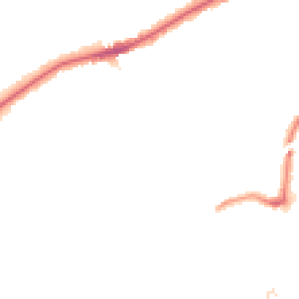 Night-time road noise heatmap for RM2 5JU