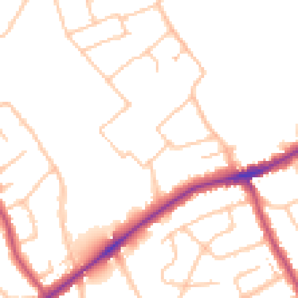 Daytime road noise heatmap for RM2 5NP