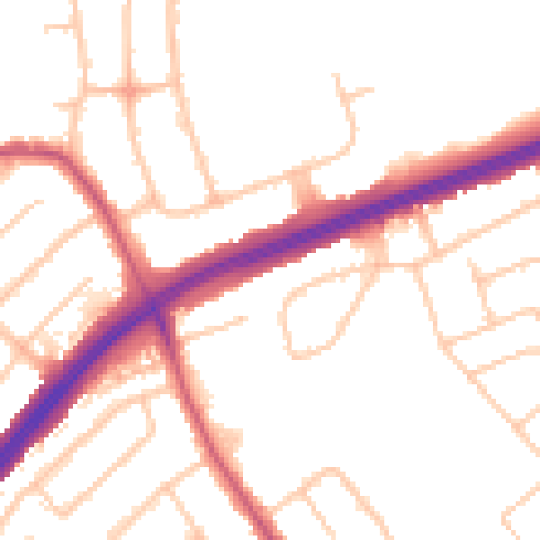 Daytime road noise heatmap for RM2 5RP