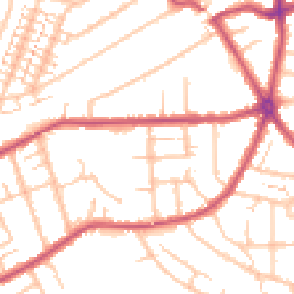Daytime road noise heatmap for RM2 5SA