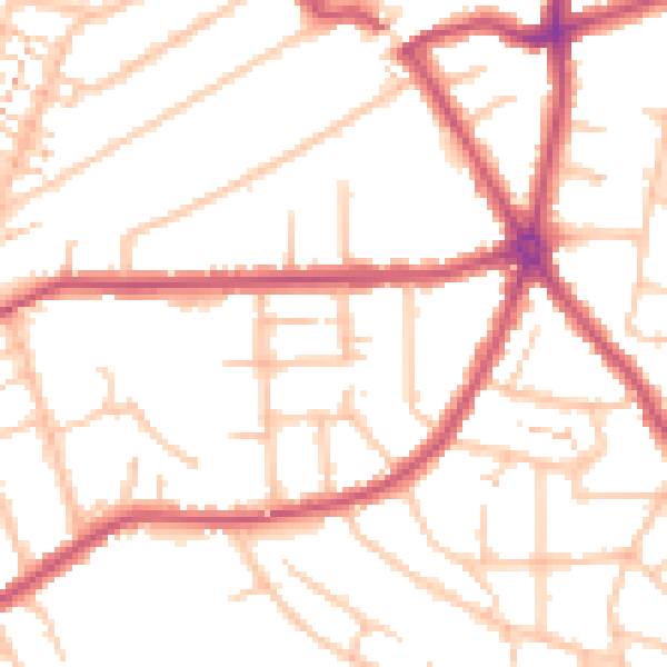 Daytime road noise heatmap for RM2 5SH