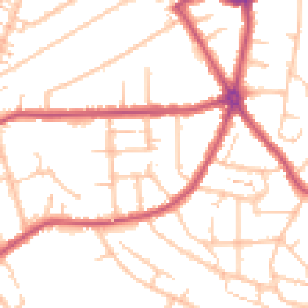 Daytime road noise heatmap for RM2 5SJ