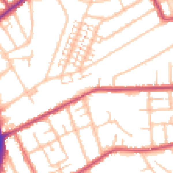 Daytime road noise heatmap for RM2 5UA