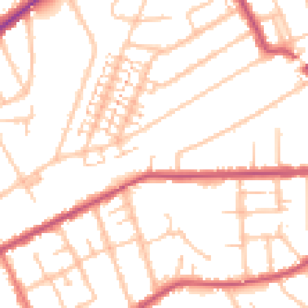 Daytime road noise heatmap for RM2 5UD