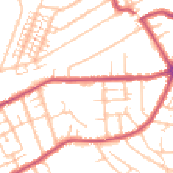 Daytime road noise heatmap for RM2 5UE