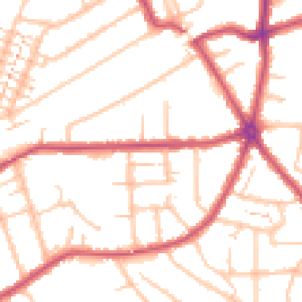 Daytime road noise heatmap for RM2 5XA