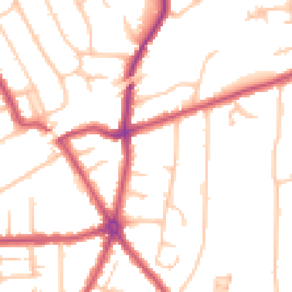 Daytime road noise heatmap for RM2 6AF