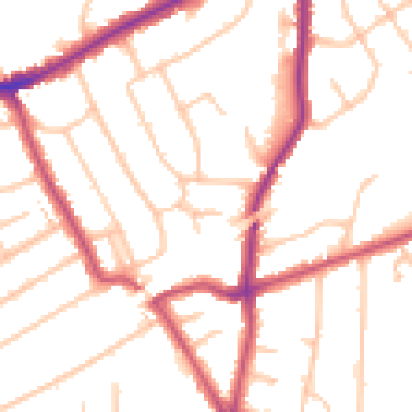 Daytime road noise heatmap for RM2 6AP