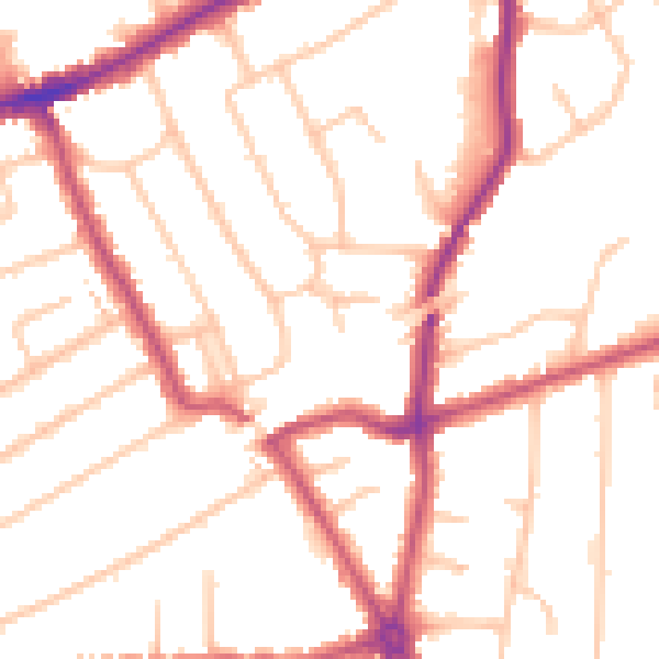 Daytime road noise heatmap for RM2 6AR