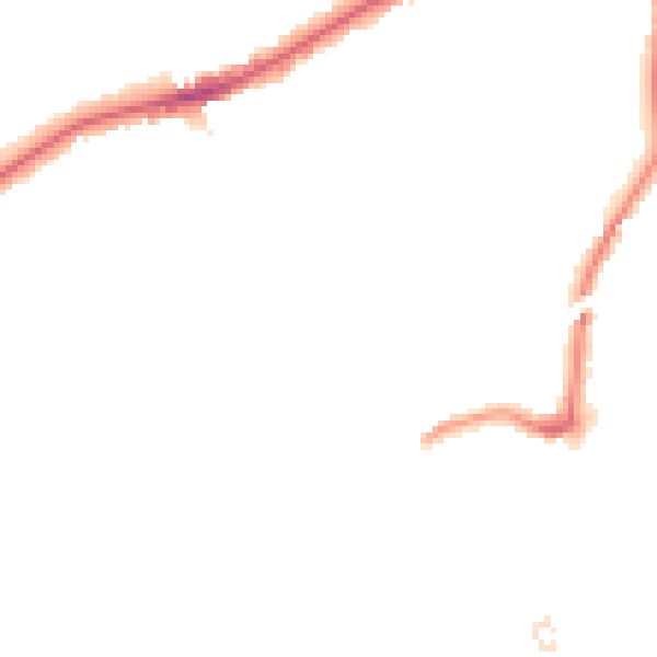 Night-time road noise heatmap for RM2 6BE