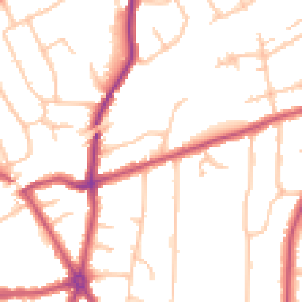 Daytime road noise heatmap for RM2 6BF