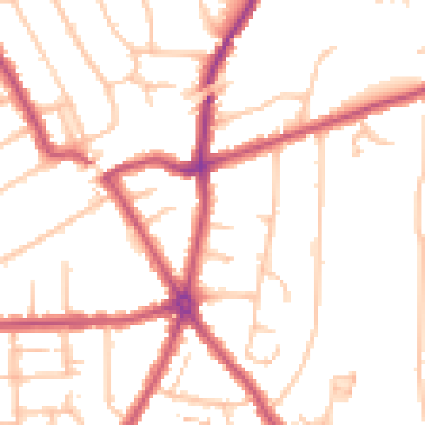 Daytime road noise heatmap for RM2 6DH