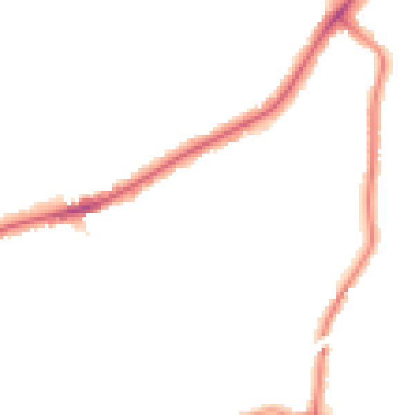 Night-time road noise heatmap for RM2 6EL