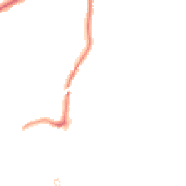 Night-time road noise heatmap for RM2 6JJ