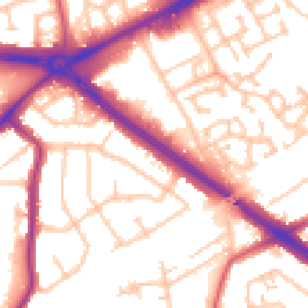 Daytime road noise heatmap for RM2 6PL