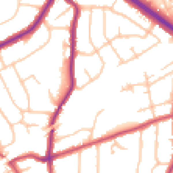 Daytime road noise heatmap for RM2 6QR