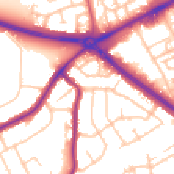 Daytime road noise heatmap for RM2 6RB