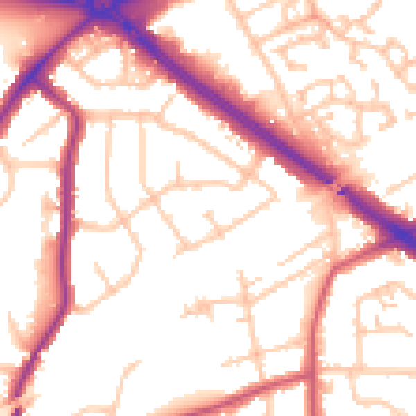 Daytime road noise heatmap for RM2 6RT