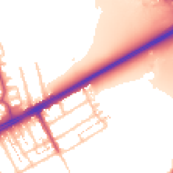 Daytime road noise heatmap for RM3 0AW