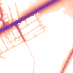 Daytime road noise heatmap for RM3 0BW