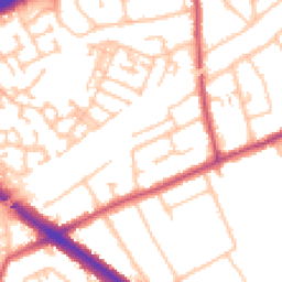 Daytime road noise heatmap for RM3 0DJ