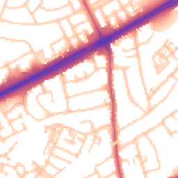 Daytime road noise heatmap for RM3 0DT