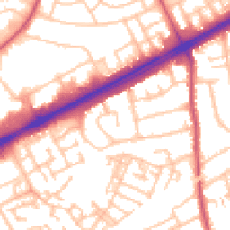 Daytime road noise heatmap for RM3 0EB