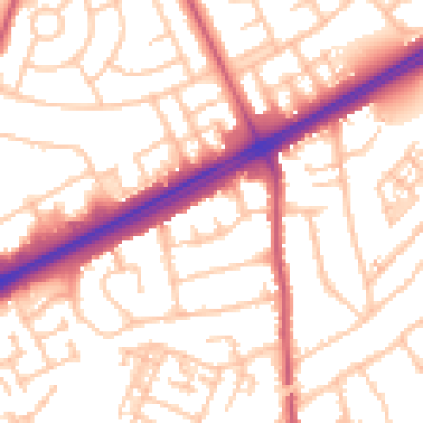 Daytime road noise heatmap for RM3 0ET